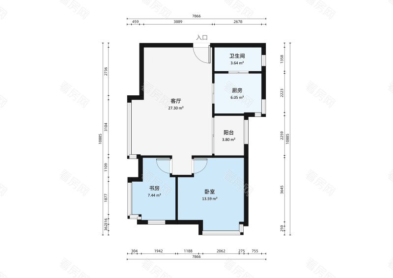 永怡花园南区小区2室1厅户型图