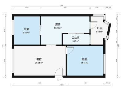 亭子下正街小区2室2厅户型图1