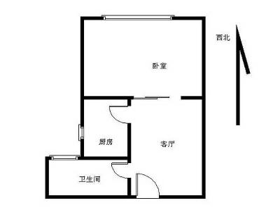 中信红树湾小区1室1厅1卫户型图2