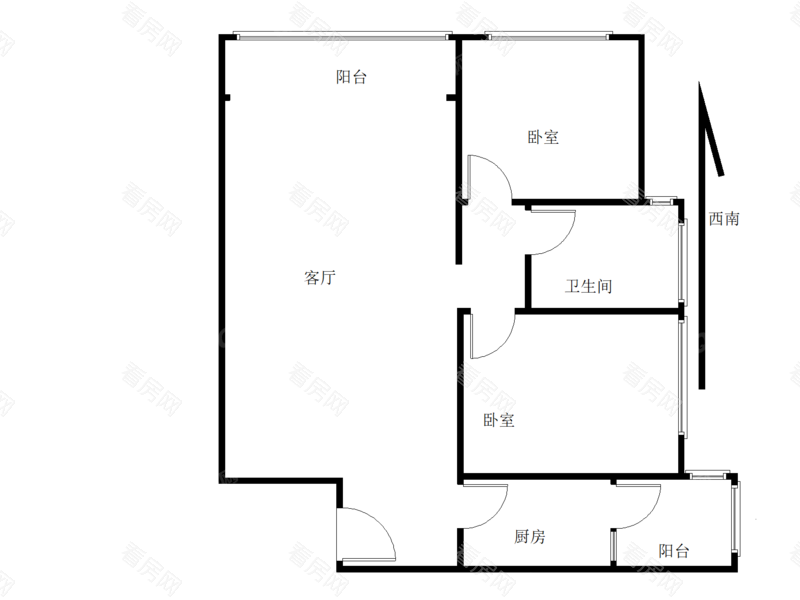 锦缘里嘉园 罗湖65平2房，总价368万_锦缘里嘉园二手房户型图片7