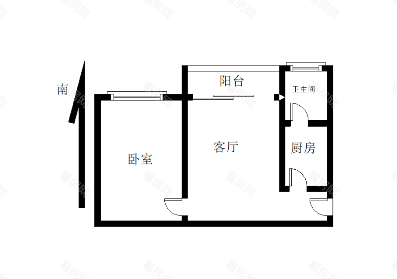 皇庭世纪小区1室1厅1卫户型图84