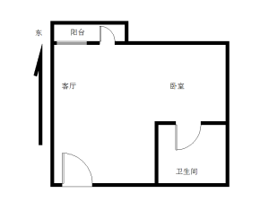 枫叶雅堤 1室1厅 31.67㎡_枫叶雅堤租房户型图片2