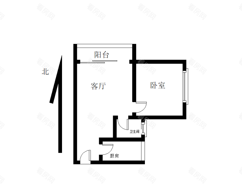皇庭世纪小区1室1厅1卫户型图13