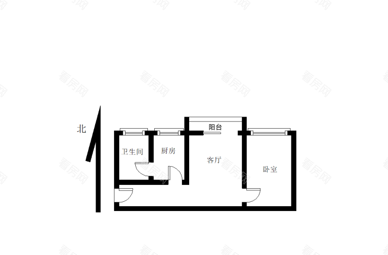 皇庭世纪小区1室1厅1卫户型图38