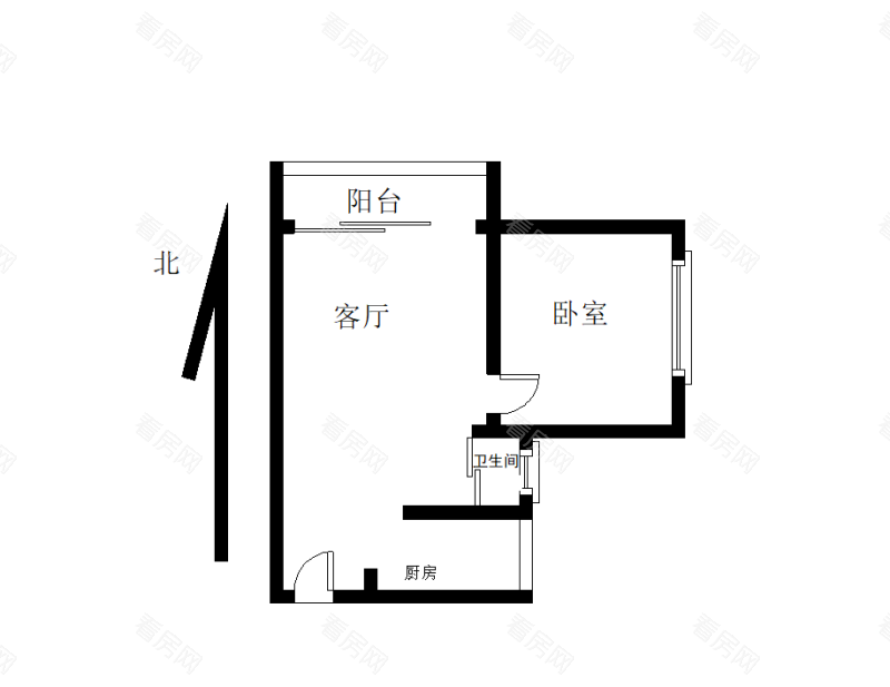 皇庭世纪小区1室1厅1卫户型图11