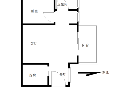 金域豪庭三期小区1室2厅1卫户型图1