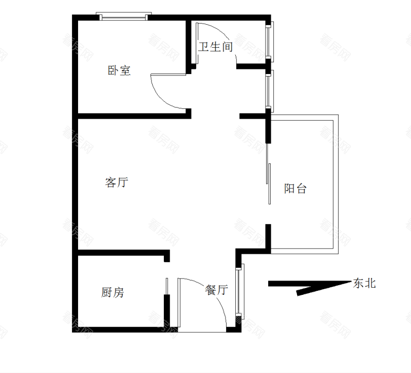 金域豪庭三期小区1室2厅1卫户型图