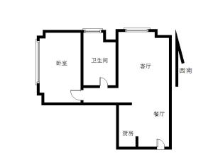 佳兆业前海广场二期1室2厅1卫户型图6