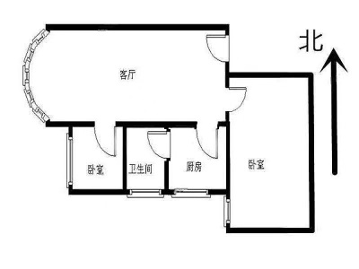 阳光海景豪苑小区1室1厅1卫户型图1