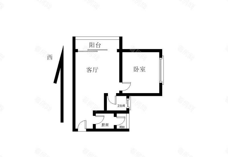 皇庭世纪小区1室1厅1卫户型图36