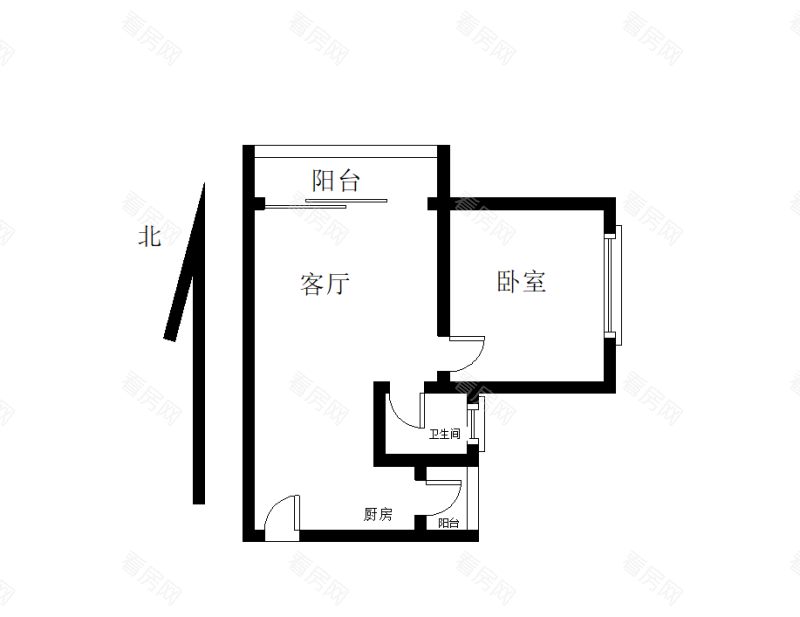 皇庭世纪小区1室1厅1卫户型图10