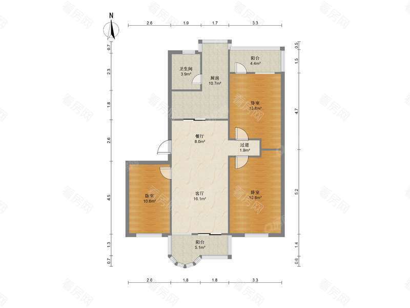 文星花园 罗湖春风路100平3房总价450万_文星花园二手房户型图片8