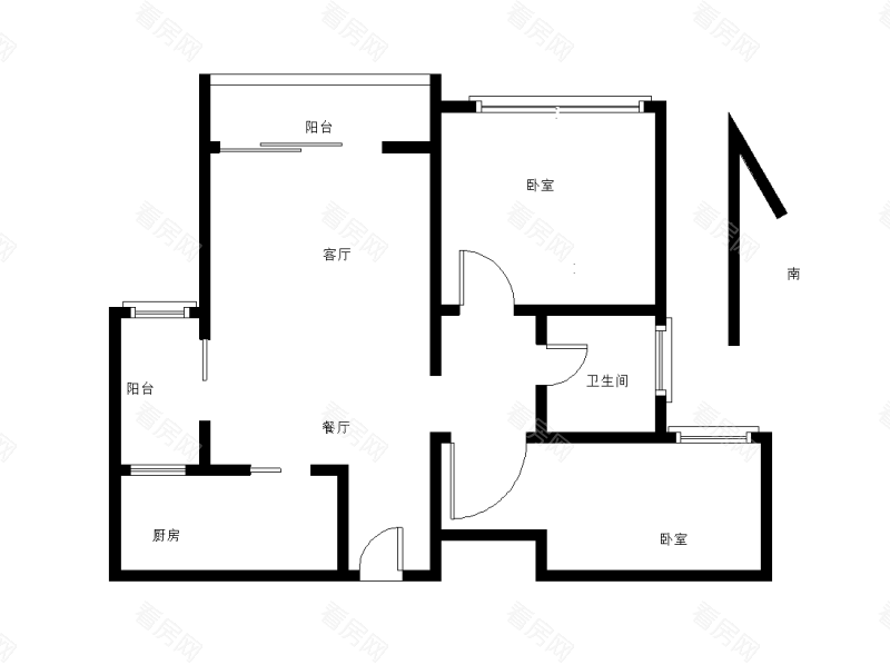 蓝湾半岛小区2室2厅1卫户型图9